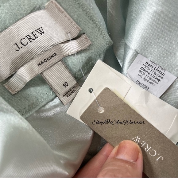 J.Crew NWT pale spearmint wool Hack-ing jacket/blazer *shop@iamwarrior - Picture 13 of 15